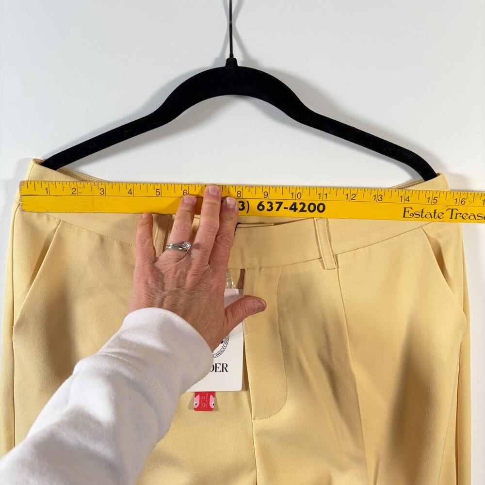 Cider Yellow Wide Leg Pants Women’s L High Rise Tailored Stretch Trousers NWT - Picture 10 of 13